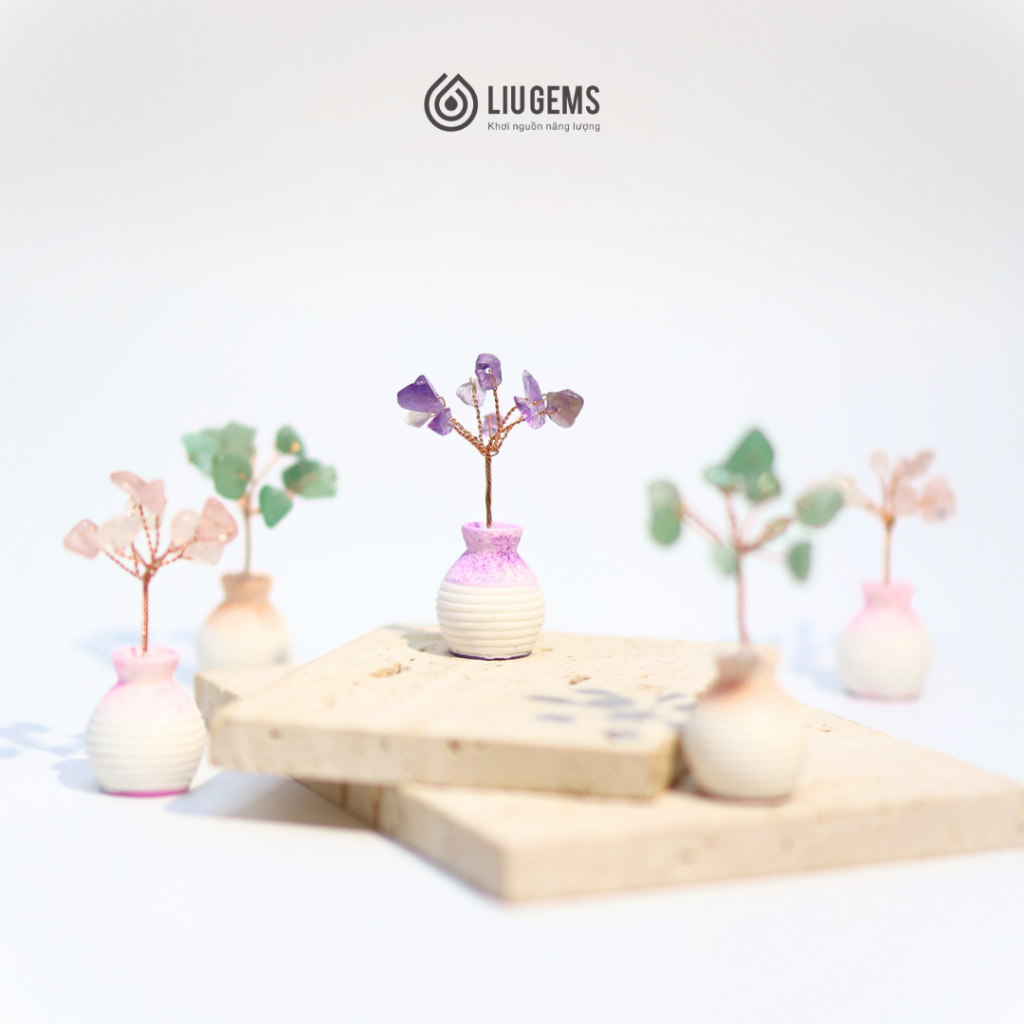Cây Đá Năng Lượng Liugems Mix Đá Phong Thủy Nhiều Ý Nghĩa Tích Cực Trang Trí Bàn Học Bàn Làm Việc PK22