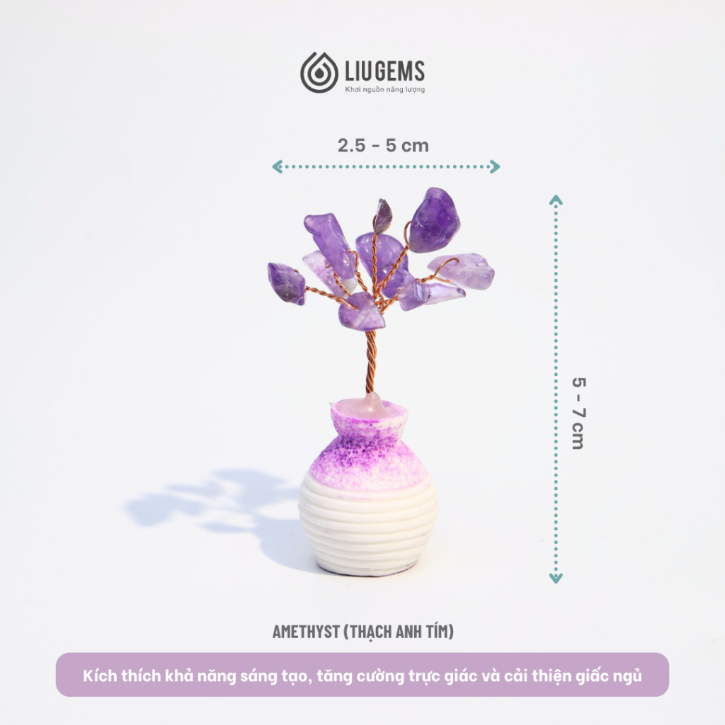 Cây Đá Năng Lượng Liugems Mix Đá Phong Thủy Nhiều Ý Nghĩa Tích Cực Trang Trí Bàn Học Bàn Làm Việc PK22