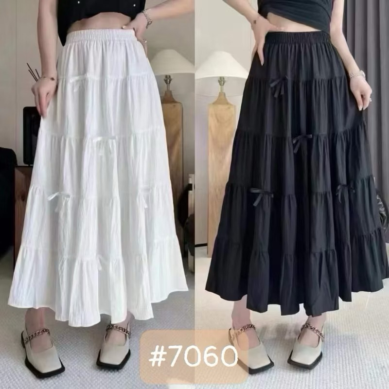 Chân Váy Dáng Dài Đính Nơ Hách Dáng – Trẻ Trung, Thanh Lịch, Tôn Dáng