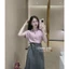 Set áo sơ mi nữ mix chân váy mango xoè dài, thời trang công sở, thanh lịch, trẻ trung, hiện đại