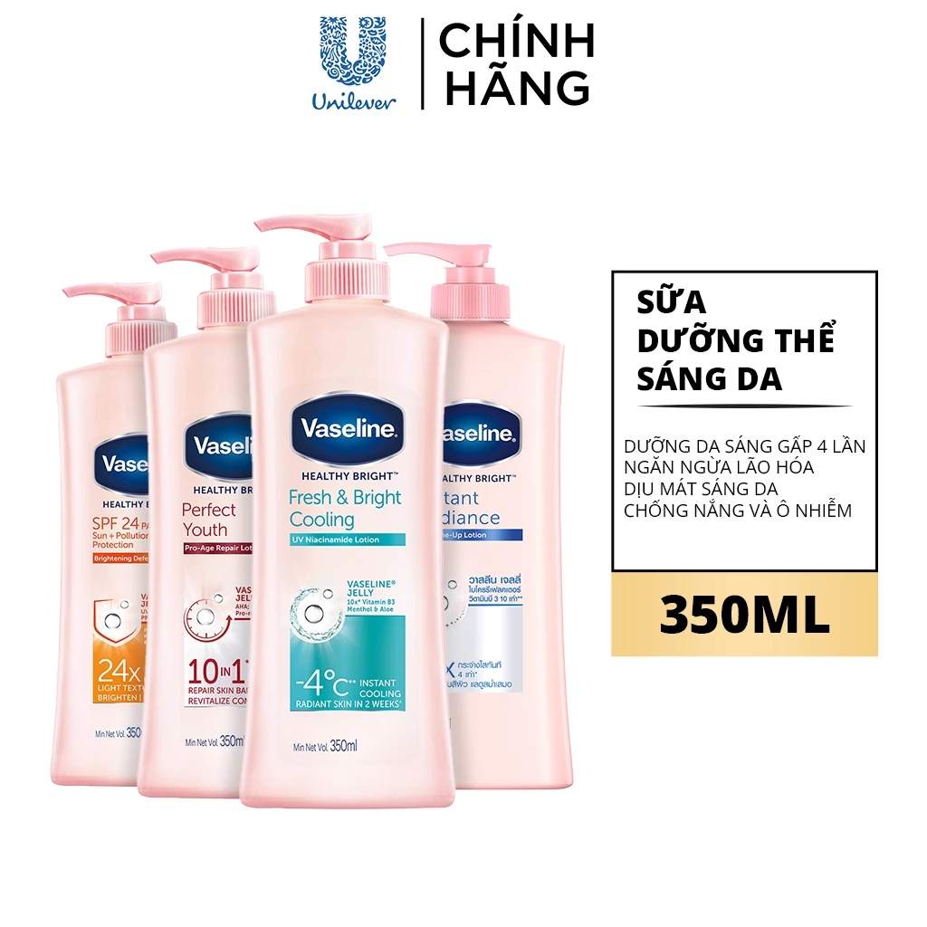 Sữa dưỡng thể da sáng tức thì Vaseline 200ml ~ 350ml/chai