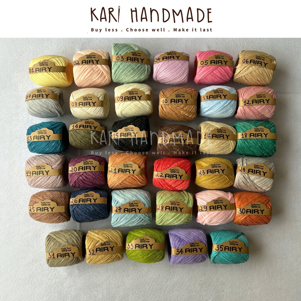 Sợi siêu nhẹ Airy Craft Yarn VN móc túi mũ mùa hè