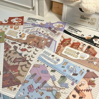 Sticker 3D sắp xếp bài trí cửa hàng nhiều mẫu Nhà Kawaii