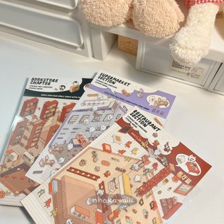 Sticker 3D sắp xếp bài trí cửa hàng nhiều mẫu Nhà Kawaii