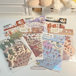 Sticker 3D sắp xếp bài trí cửa hàng nhiều mẫu Nhà Kawaii