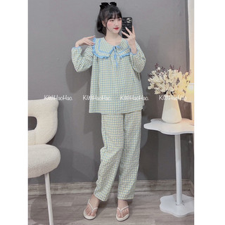 Bộ bầu - bộ sau sinh - BỘ DÀI ĐŨI THÁI KẺ CỔ LÁ KÈM DÂY NƠ BUỘC - 5 Màu { Freeship }
