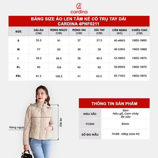 (Có sẵn)Áo phao nữ CARDINA  chất liệu vải gió cao cấp giữ ấm tuyết đỉnh kiểu dáng có mũ trẻ trung tiện lợi 4PNF02