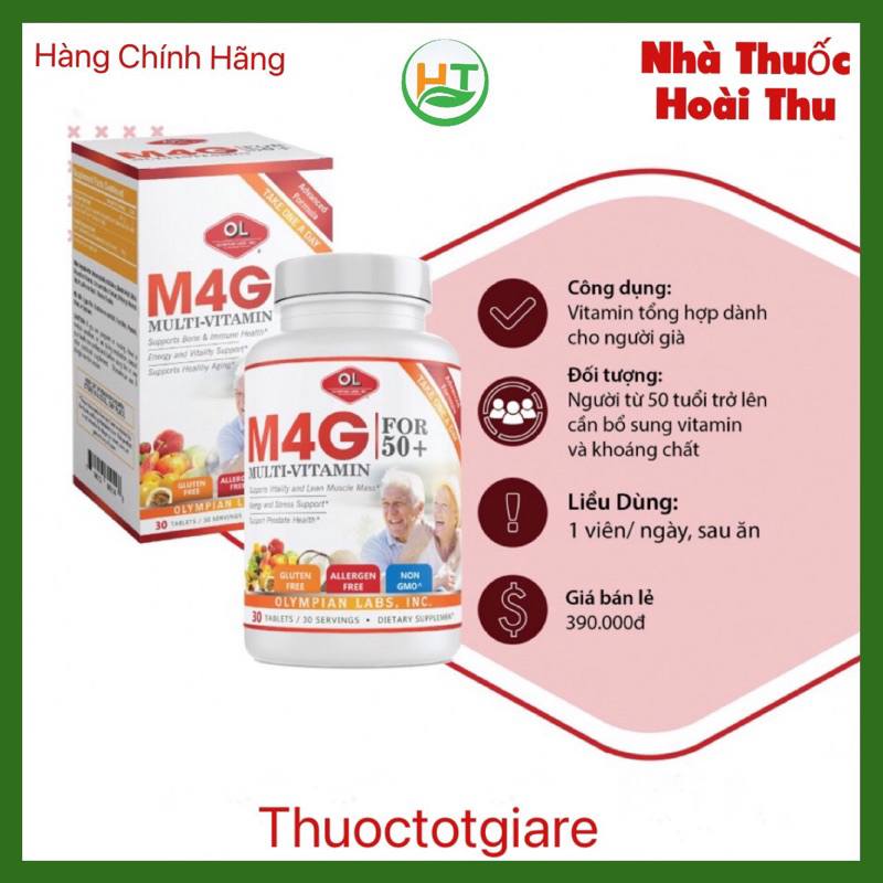 Viên uống bổ sung Vitamin M4G for 50+ - Dành cho người trên 50 tuổi ...