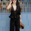 Áo linen sát nách cổ V hoa eo ORCHID TOP