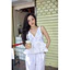 Áo linen sát nách cổ V hoa eo ORCHID TOP