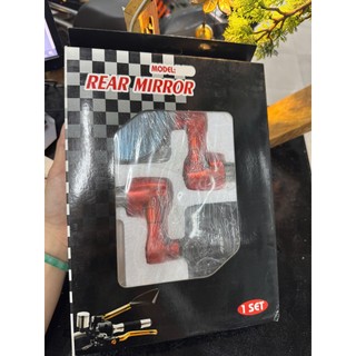Kính chiếu hậu gắn gù tay lái CRG màu đen phối cam (giá: 1 cặp / 2 cây)
