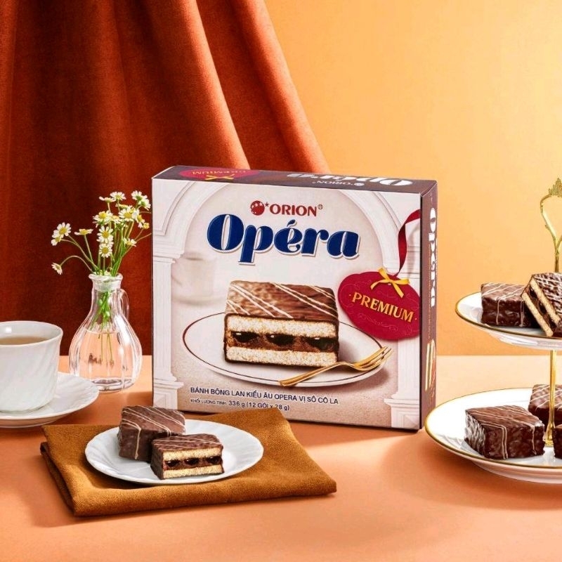 Combo 2 Hộp Bánh Bông Lan Kiểu Âu Opera Orion 336g/12 bánh | Shopee ...