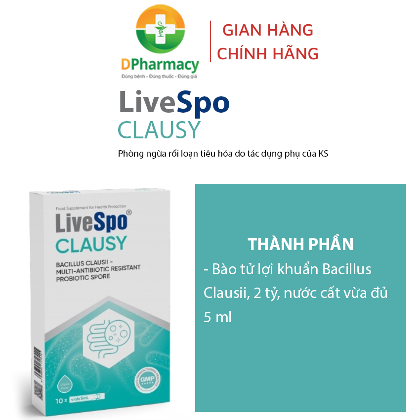 [ TÍCH ĐIỂM ] LiveSpo Clausy, Men Vi Sinh Giúp Giảm Rối Loạn Tiêu Hóa Cho Người Uống Kháng Sinh