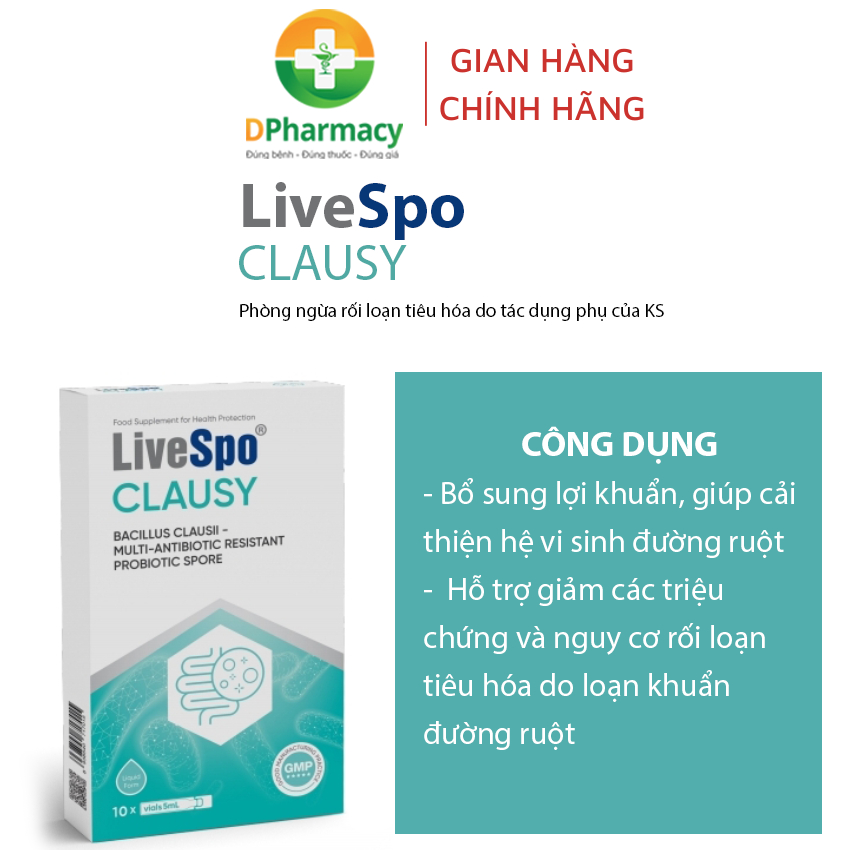 [ TÍCH ĐIỂM ] LiveSpo Clausy, Men Vi Sinh Giúp Giảm Rối Loạn Tiêu Hóa Cho Người Uống Kháng Sinh