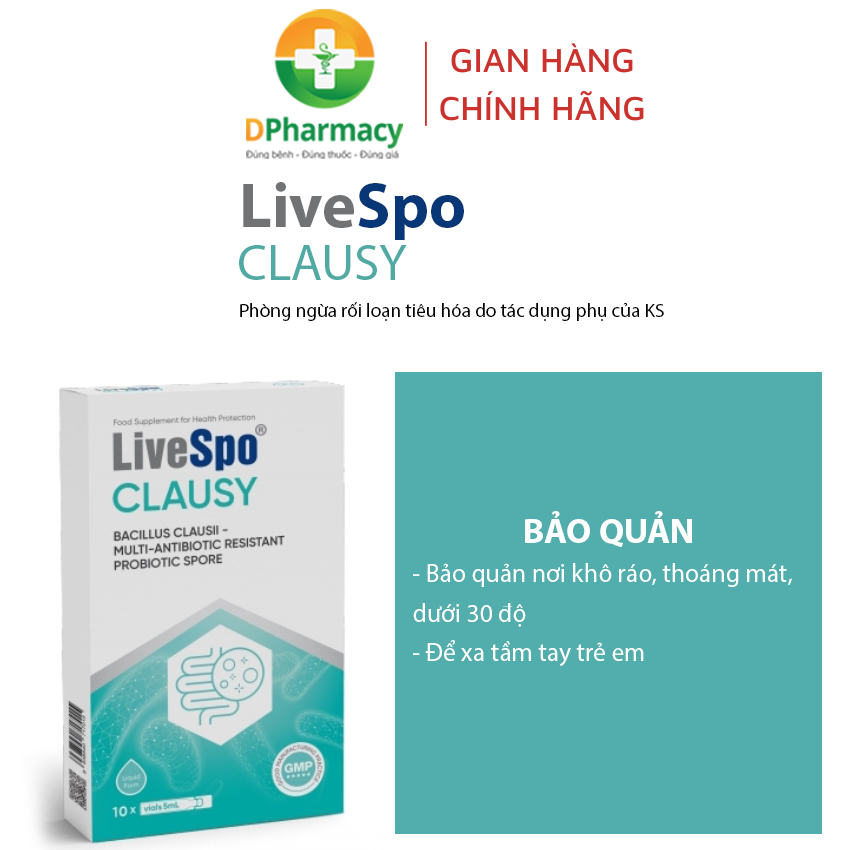 [ TÍCH ĐIỂM ] LiveSpo Clausy, Men Vi Sinh Giúp Giảm Rối Loạn Tiêu Hóa Cho Người Uống Kháng Sinh