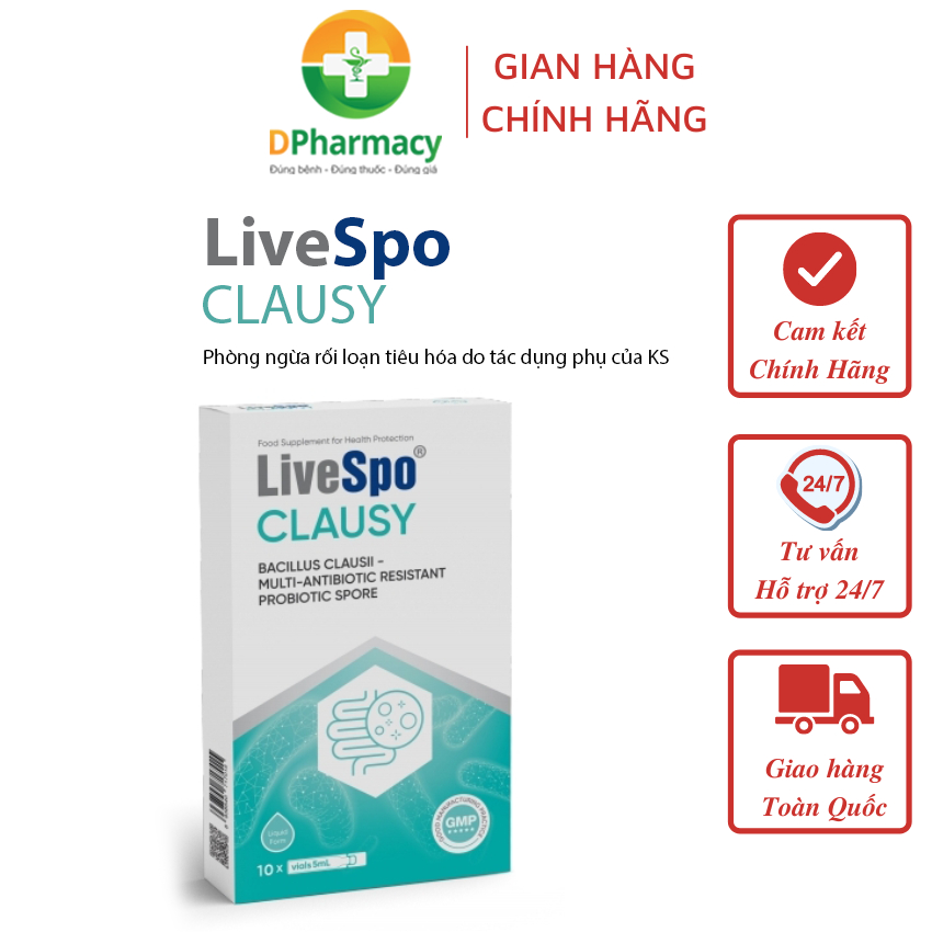 [ TÍCH ĐIỂM ] LiveSpo Clausy, Men Vi Sinh Giúp Giảm Rối Loạn Tiêu Hóa Cho Người Uống Kháng Sinh