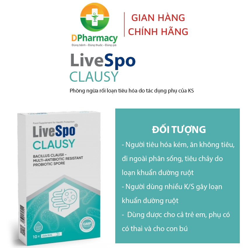 [ TÍCH ĐIỂM ] LiveSpo Clausy, Men Vi Sinh Giúp Giảm Rối Loạn Tiêu Hóa Cho Người Uống Kháng Sinh