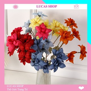 Hoa giả - hoa nhài tây cành 62cm 6 bông trang trí nhà cửa, cửa tiệm, studio chụp ảnh