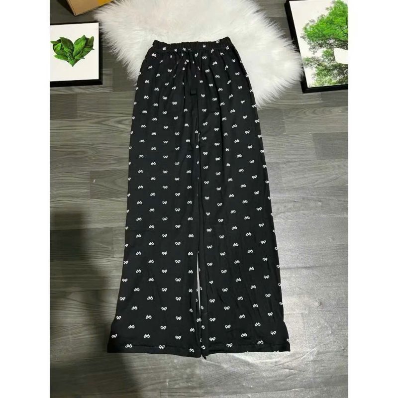 Quần Nữ Dáng Suông Cạp Chun Trendy Họa Tiết Đẹp Lưng Chun , Quần Xuông Nữ Chun Họa Tiết Siêu Xinh