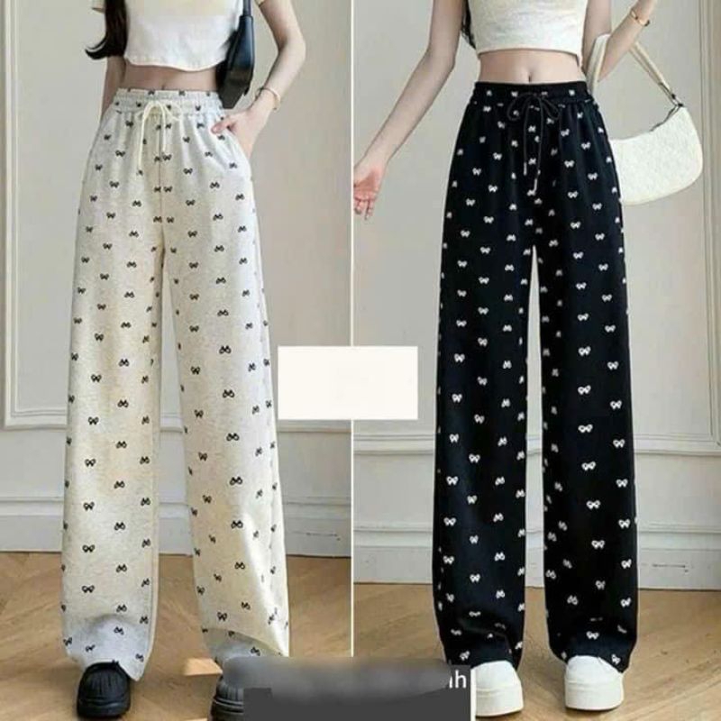Quần Nữ Dáng Suông Cạp Chun Trendy Họa Tiết Đẹp Lưng Chun , Quần Xuông Nữ Chun Họa Tiết Siêu Xinh