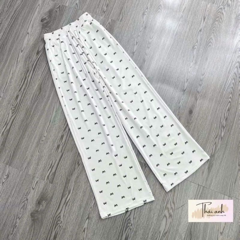 Quần Nữ Dáng Suông Cạp Chun Trendy Họa Tiết Đẹp Lưng Chun , Quần Xuông Nữ Chun Họa Tiết Siêu Xinh