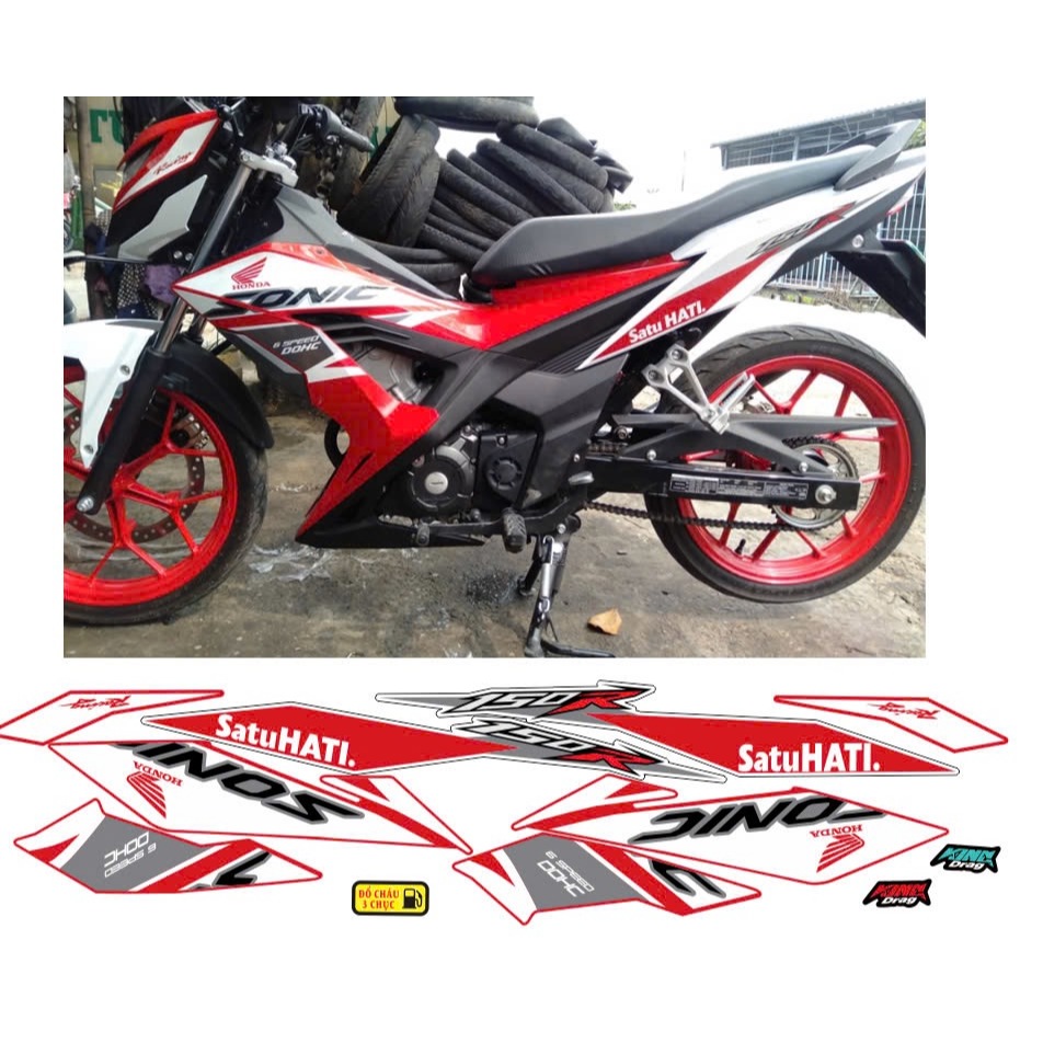 TEM RỜI SONIC, CAO CẤP, CHẤT LIỆU IN 3 LỚP PPF, CHỐNG NƯỚC, KHÔNG PHAI MÀU, NHÃN DÁN.