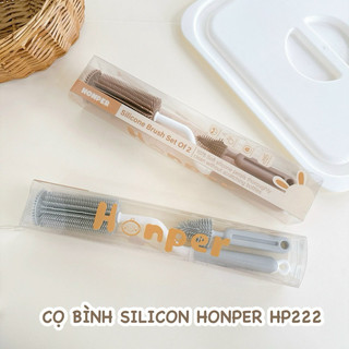 (THANH LÝ) Cọ Bình Silicon Honper 3 chi tiết Cọ Bình, Cọ Núm ti, Cọ ống hút đễ dàng tiện lợi khi sử dụng