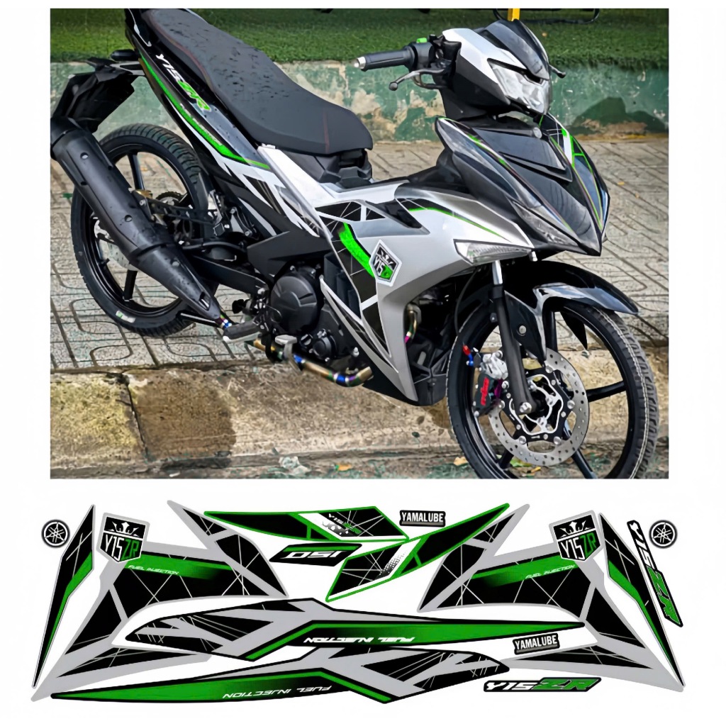 TEM RỜI EXCITER 150 Y15ZR, CAO CẤP, CHẤT LIỆU IN 3 LỚP PPF, CHỐNG NƯỚC, KHÔNG PHAI MÀU, NHÃN DÁN.