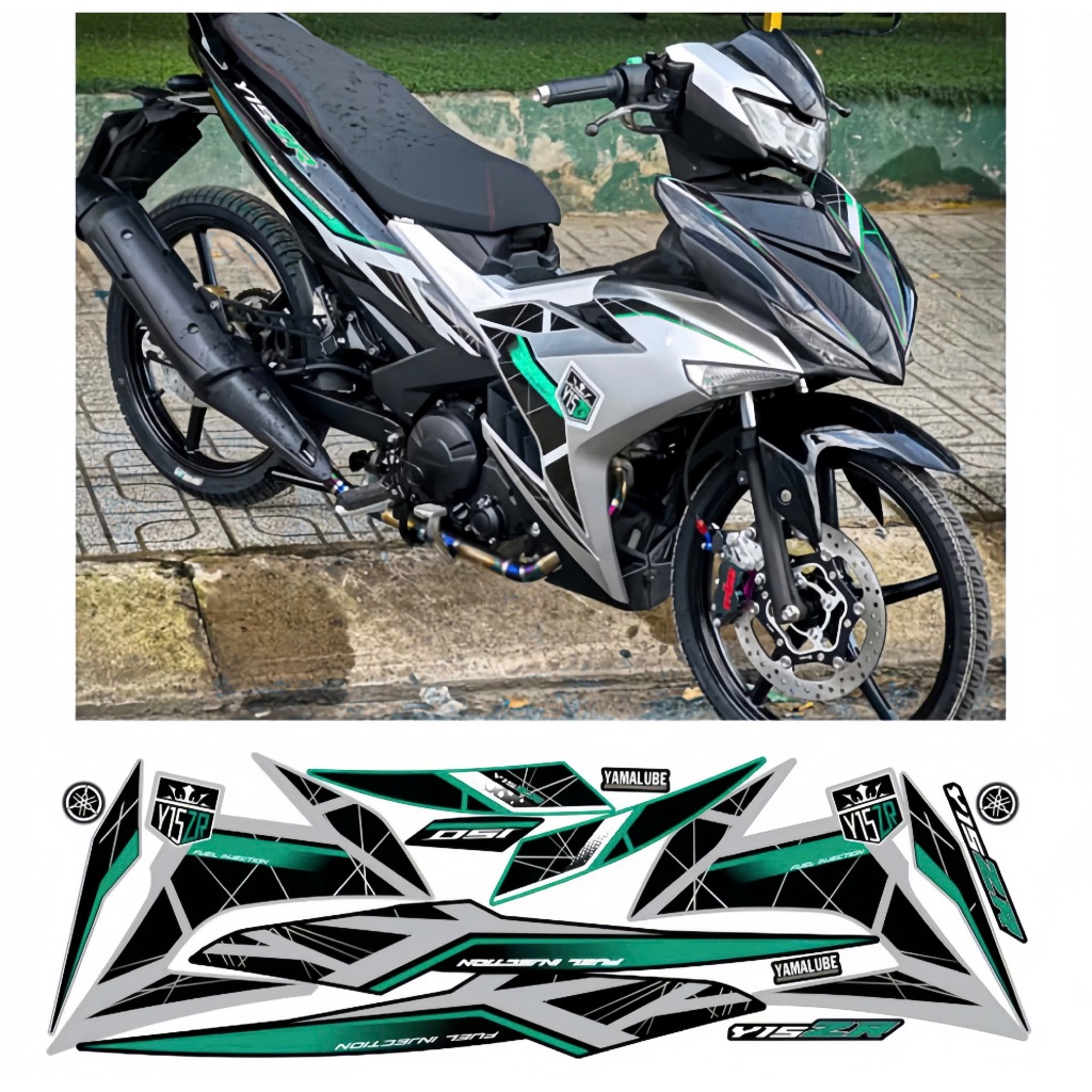 TEM RỜI EXCITER 150 Y15ZR, CAO CẤP, CHẤT LIỆU IN 3 LỚP PPF, CHỐNG NƯỚC, KHÔNG PHAI MÀU, NHÃN DÁN.