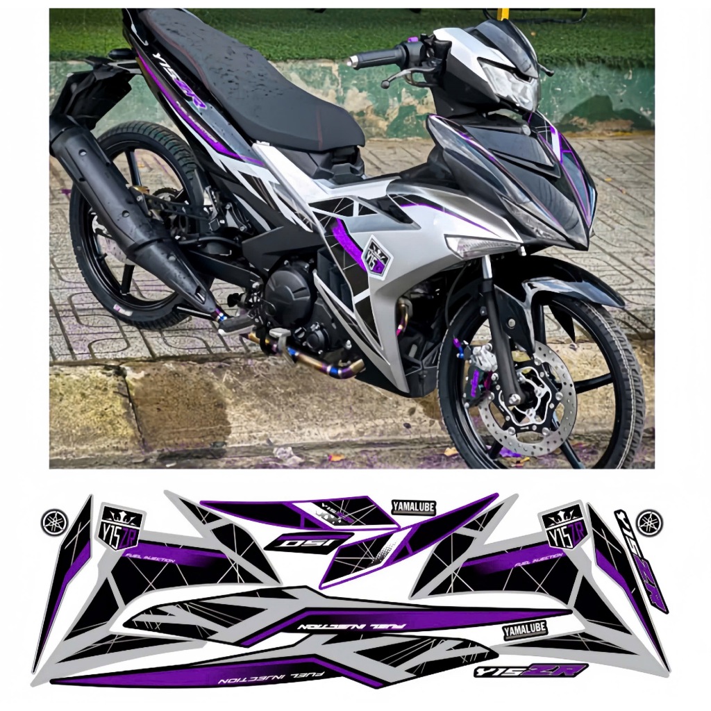 TEM RỜI EXCITER 150 Y15ZR, CAO CẤP, CHẤT LIỆU IN 3 LỚP PPF, CHỐNG NƯỚC, KHÔNG PHAI MÀU, NHÃN DÁN.