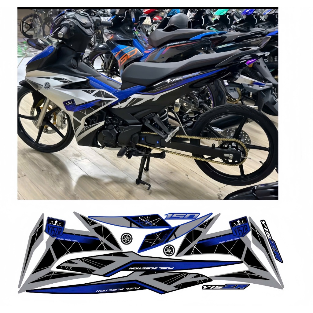 TEM RỜI EXCITER 150 Y15ZR, CAO CẤP, CHẤT LIỆU IN 3 LỚP PPF, CHỐNG NƯỚC, KHÔNG PHAI MÀU, NHÃN DÁN.