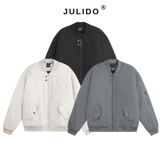 Áo khoác bomber gió trần bông JULIDO khóa zip