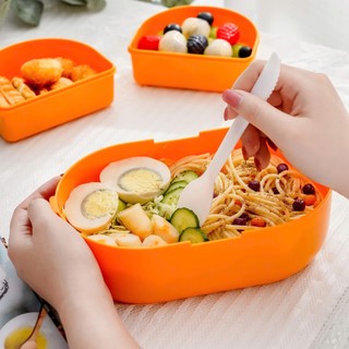 Hợp Cơm,Hộp Đựng Cơm Dùng Cho Lò Vi Sống Tặng Kèm Thìa Đũa Muỗng Thiết Kế Nhiều Ngăn Chất Liệu Nhựa An Toàn