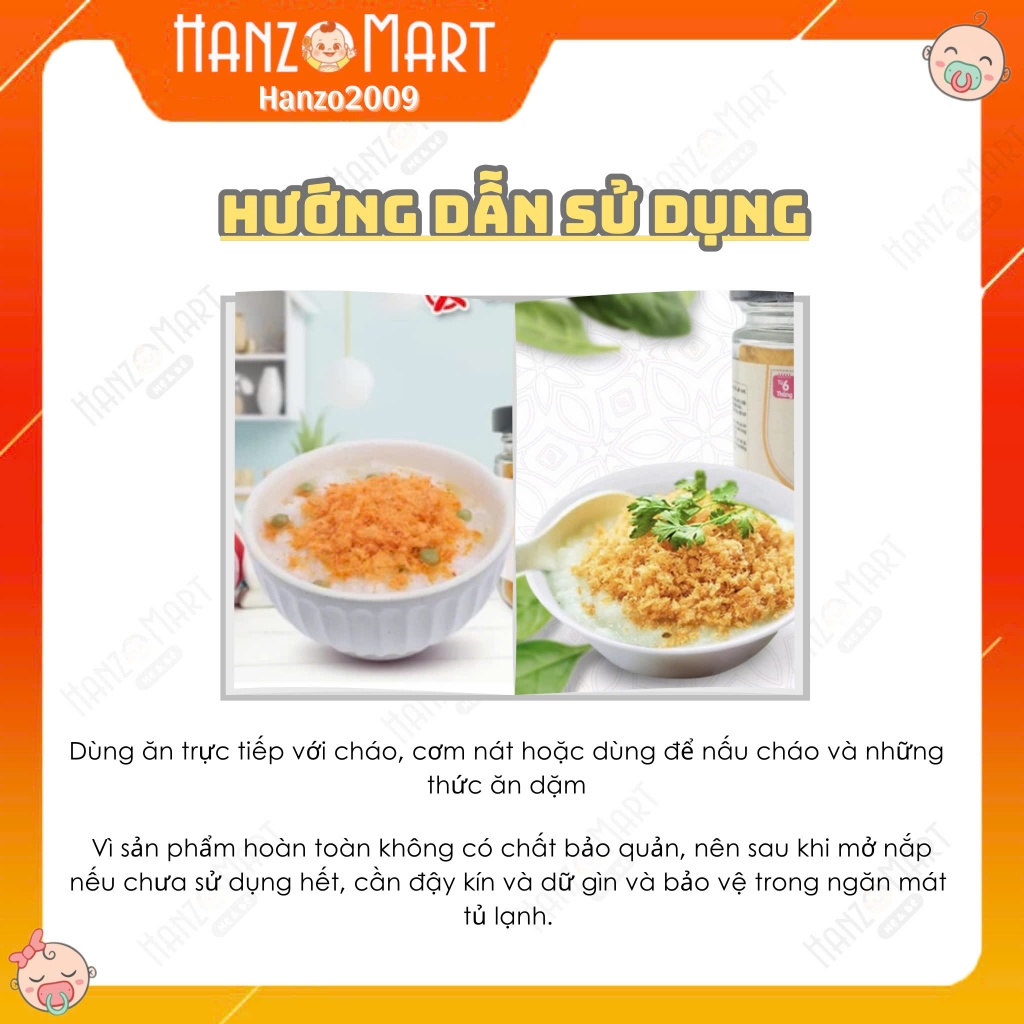 Ruốc cá hồi / chà bông cá hồi / cá lóc / ruốc tôm ăn dặm cho bé