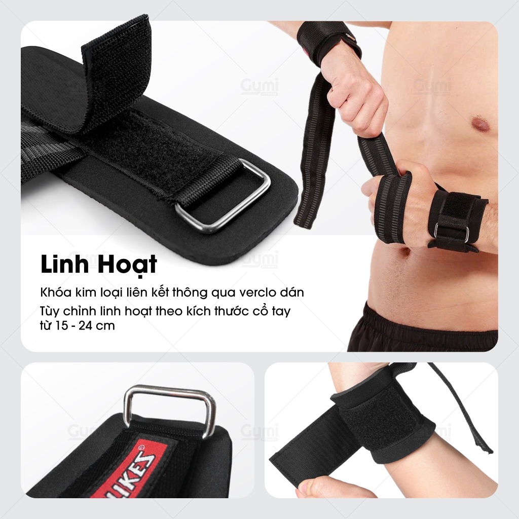 [1 Đôi] Dây Kéo Lưng Aolikes A-7638 - Chống Trượt, Hỗ Trợ Cổ Tay Tập Gym, Deadlift - AL7638