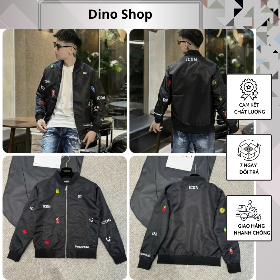 Áo Khoác Gió Bomber Nam DSQ Thêu Sticker Siêu Đẹp - Áo Khoác Gió Nam ...