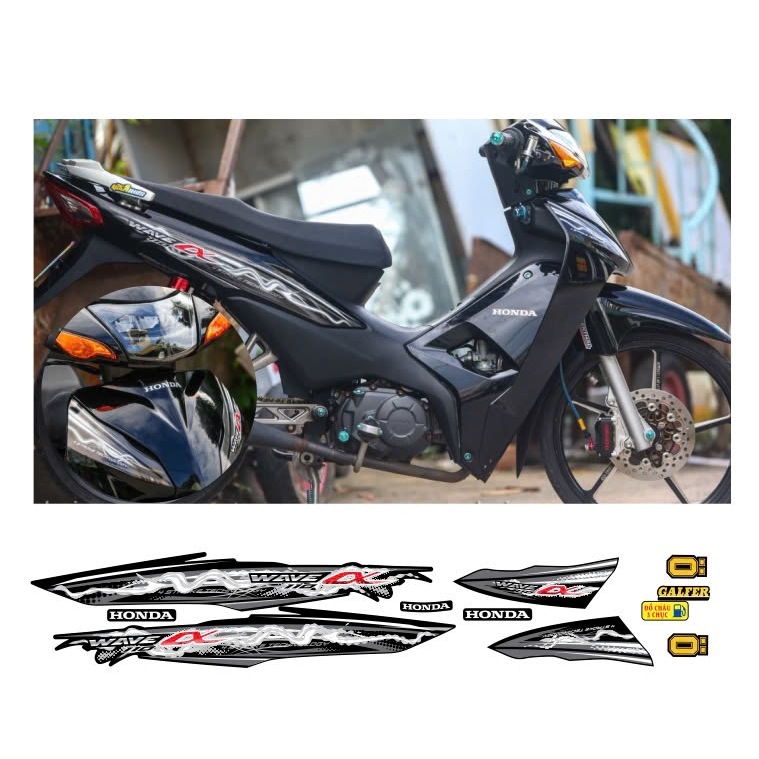 tem rời wave alpha 110 cao cấp chất liệu in 3 lớp chống nước không phai màu nhãn dán decal.