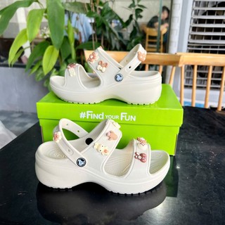 Dép Cross 2 quai đế cong có QUAI HẬU tăng chiều cao 5cm, full Box, tặng kèm charm [ 2Q đế cong có quai Hậu]