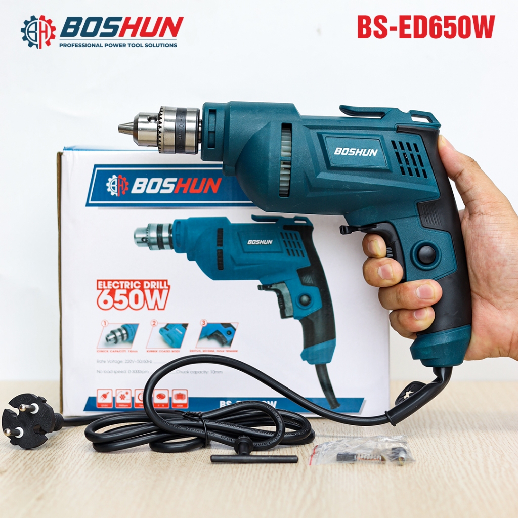 [Chính Hãng] Máy Khoan Đục Bê Tông Điện Boshun 650w Model  BS-ED650W, Chuyên Khoan Tường, Gạch,