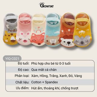 Tất trẻ em chống trượt ngã tập đi GOMTAT, vớ chống trượt trẻ em chất cotton mềm mại - YIQ-C021