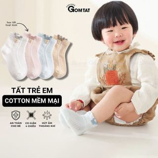 Tất trẻ em phối lưới thoáng khí GOMTAT, vớ trẻ em mặt lưới mềm mại, an toàn với da bé - YIQ-W018