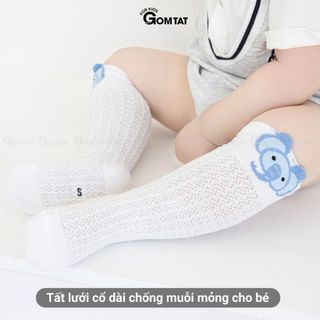 Vớ lưới chống muỗi cho bé GOMTAT, tất lưới cao cổ mềm mại thoáng khí cho bé - YIQ-W007
