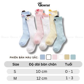 Tất cổ cao hoạ tiết hình thú dễ thương GOMTAT cho bé trai bé gái, vớ cổ cao co giãn cho bé-YIQ-W005