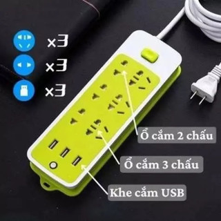 Ổ Cắm Điện Đa Năng Chống Giật Có 3 Cổng USB Sạc Điện Thoại – Sạc Trực Tiếp – Tiết Kiệm Điện