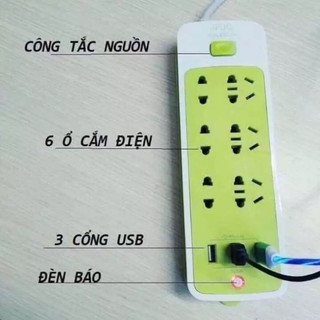 Ổ Cắm Điện Đa Năng Chống Giật Có 3 Cổng USB Sạc Điện Thoại – Sạc Trực Tiếp – Tiết Kiệm Điện