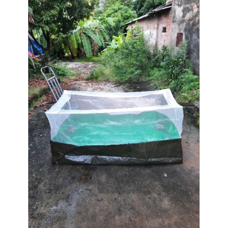 Bể bạt lưới nuôi ốc ếch cá - chống nhảy, chống bò