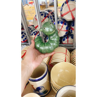 Chú Sâu Xanh Gốm Vui Vẻ Đứng/Nằm Trang Trí Tiểu Cảnh - Sâu Thả Vườn - Cho Ngôi Vườn Trở Nên Sinh Động - Gốm Lái Thiêu