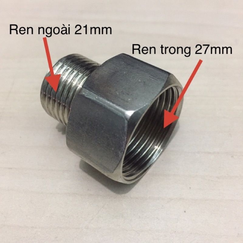 Nối inox răng trong phi 21/ngoài phi 21 và răng trong phi 27/ngoài phi ...