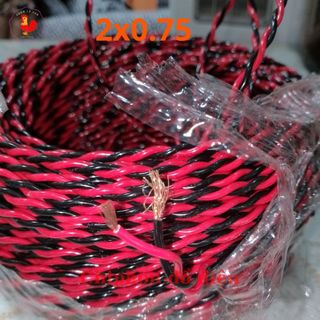 Dây điện đôi đỏ đen lõi đồng, dây loa xoắn 2x0,75