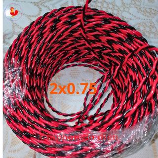 Dây điện đôi đỏ đen lõi đồng, dây loa xoắn 2x0,75